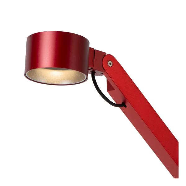 Lucide Premium OGDEN - Lampe de bureau - LED 3 StepDim - 1x7W 3000K - Rouge - détail 1